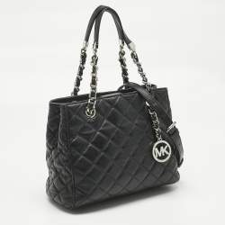 Pre Owned حقيبة يد مايكل كورس سوزانا جلد مبطن أسود