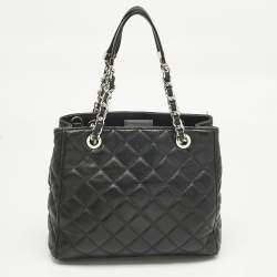 Pre Owned حقيبة يد مايكل كورس سوزانا جلد مبطن أسود