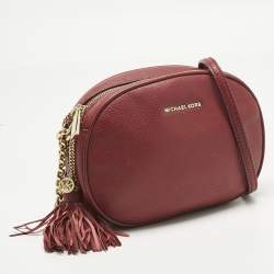 Pre Owned Michael Kors Red Leather Ginny Crossbody Bag