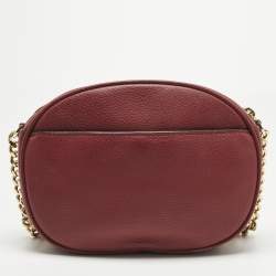Pre Owned Michael Kors Red Leather Ginny Crossbody Bag