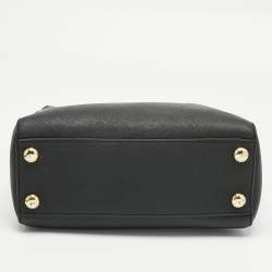 Pre Owned Michael Kors Black Leather Mini Cynthia Tote