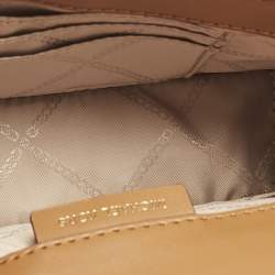 Pre Owned Michael Kors Brown Signature Coated Canvas Extra Small Heather Shoulder Bag