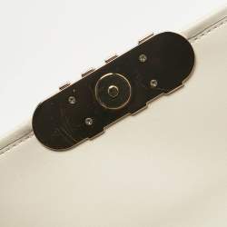 Pre Owned Michael Kors White Signature Coated Canvas and Leather Parker Medium Logo Shoulder Bag