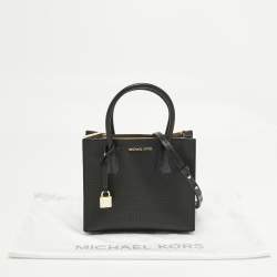 Pre Owned Michael Kors Black Perforated Leather Small Mercer Tote