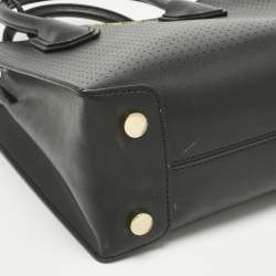 Pre Owned Michael Kors Black Perforated Leather Small Mercer Tote