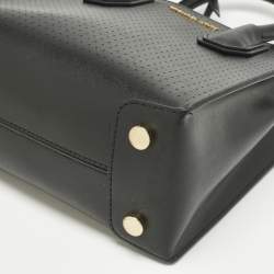 Pre Owned Michael Kors Black Perforated Leather Small Mercer Tote