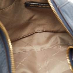 Pre Owned Michael Kors Navy Blue Leather Lydia Shoulder Bag