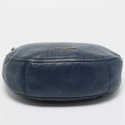 Pre Owned Michael Kors Navy Blue Leather Lydia Shoulder Bag