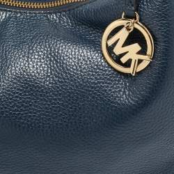 Pre Owned Michael Kors Navy Blue Leather Lydia Shoulder Bag