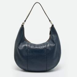 Pre Owned Michael Kors Navy Blue Leather Lydia Shoulder Bag