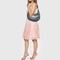 Pre Owned Michael Kors Navy Blue Leather Lydia Shoulder Bag