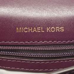 Pre Owned Michael Kors Purple Leather Mott Charm Swag Shoulder Bag