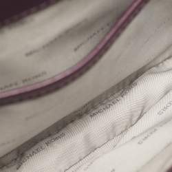 Pre Owned Michael Kors Purple Leather Mott Charm Swag Shoulder Bag