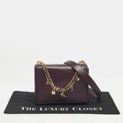 Pre Owned Michael Kors Purple Leather Mott Charm Swag Shoulder Bag