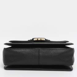 مملوكة مسبقًا حقيبة كتف مايكل كورس جيسي جلد أسود متوسطة