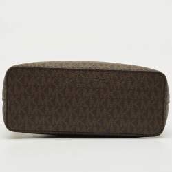 Pre Owned حقيبة كروس مايكل كورس جيت سيت دوم قماش مغطى بتوقيع بني داكن