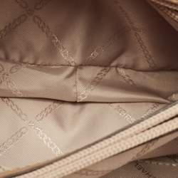 Pre Owned Michael Kors Cream/Black Python Embossed Leather Large Soho Shoulder Bag