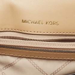 Pre Owned Michael Kors Cream/Black Python Embossed Leather Large Soho Shoulder Bag