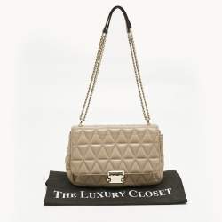مملوكة مسبقًا Micheal Kors Beige Quilted Leather Large Sloan Shoulder Bag