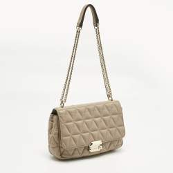 مملوكة مسبقًا Micheal Kors Beige Quilted Leather Large Sloan Shoulder Bag