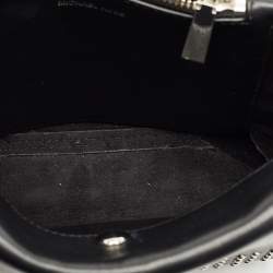 Pre Owned Michael Kors Black Leather Studded Cece Top Handle Bag