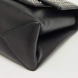 Pre Owned Michael Kors Black Leather Studded Cece Top Handle Bag