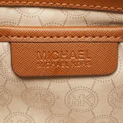Pre Owned Michael Kors Brown Leather Hamilton Moderne Tote