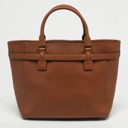 Pre Owned Michael Kors Brown Leather Hamilton Moderne Tote