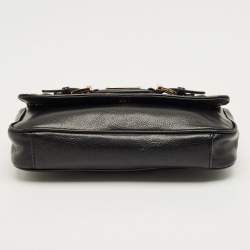 Pre Owned Michael Kors Black/Brown Leopard Print Calfhair and Leather Small Hamilton Flap Shoulder Bag