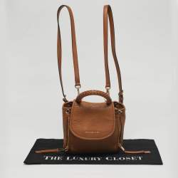 Pre Owned Michael Kors Brown Leather Extra Small Viv Backpack