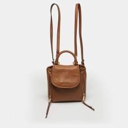 Pre Owned Michael Kors Brown Leather Extra Small Viv Backpack