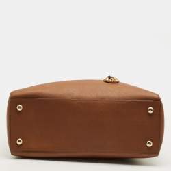 Pre Owned Michael Kors Brown Leather Large Jet Set Travel Tote