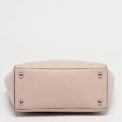 Pre Owned Michael Kors Light Pink Leather Top Zip Tote