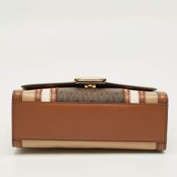 Pre Owned Michael Kors Multicolor Signature Coated Canvas and Faux Leather Large Whitney Shoulder Bag