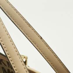 Pre Owned Michael Kors Beige Signature Canvas and Leather Jet Set Pocket Tote
