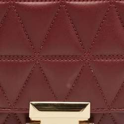 Pre Owned Michael Kors Burgundy Quilted Leather Small Sloan Shoulder Bag