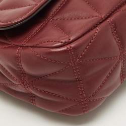 Pre Owned Michael Kors Burgundy Quilted Leather Small Sloan Shoulder Bag
