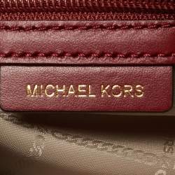 Pre Owned Michael Kors Red  Python Embossed and Leather Jet Set Tassel Camera Bag