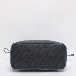 Pre Owned Michael Kors Blue Signature Coated Canvas and Leather Jet Set Travel Tote