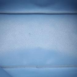 Pre Owned Michael Kors Blue Signature Coated Canvas and Leather Jet Set Travel Tote