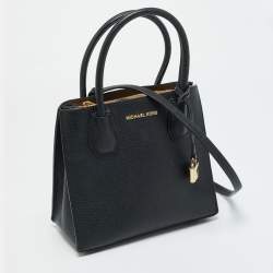 Pre Owned Michael Kors Black Leather Small Mercer Tote