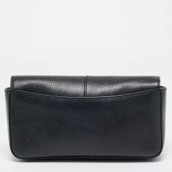 Pre Owned Michael Kors Izzy Large Black Leather Chain Clutch