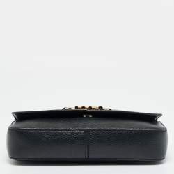 Pre Owned Michael Kors Izzy Large Black Leather Chain Clutch