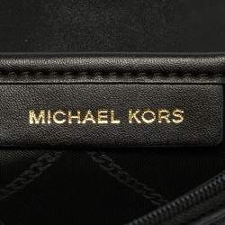 Pre Owned Michael Kors Izzy Large Black Leather Chain Clutch