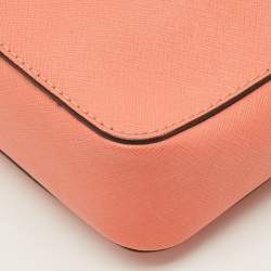 مملوكة مسبقًا Michael Kors Jet Set Camera Peach Leather Crossbody Bag