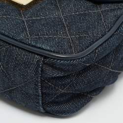 مملوكة مسبقًا حقيبة كتف دينم مبطن أزرق كحلي صغير مايكل كورس سلون