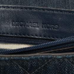 مملوكة مسبقًا حقيبة كتف دينم مبطن أزرق كحلي صغير مايكل كورس سلون