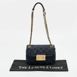 مملوكة مسبقًا حقيبة كتف دينم مبطن أزرق كحلي صغير مايكل كورس سلون