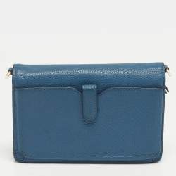 مملوكة مسبقًا حقيبة كروس موبايل مايكل كورس موت جلدية زرقاء