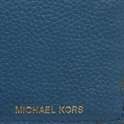 مملوكة مسبقًا حقيبة كروس موبايل مايكل كورس موت جلدية زرقاء